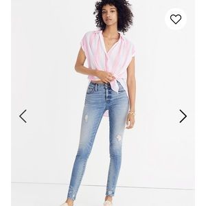 Madewell 9” High Rise Skinny Jeans: Destructed Hem